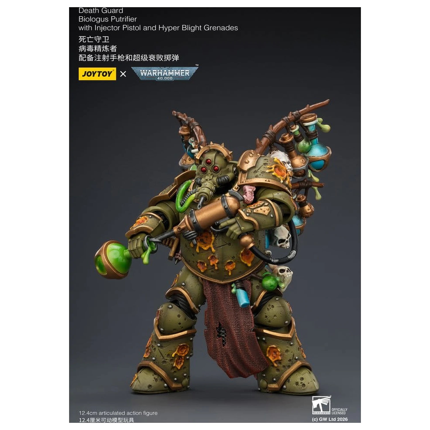 Warhammer 40,000 Akcijska figura Death Guard Biologus Putrifier 12 cm fotografija proizvoda