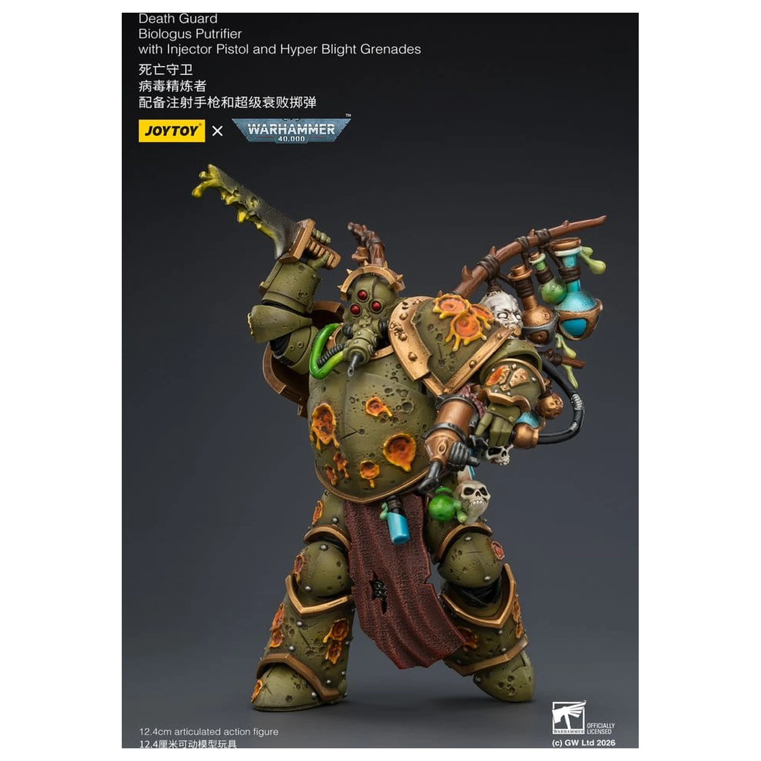 Warhammer 40,000 Akcijska figura Death Guard Biologus Putrifier 12 cm fotografija proizvoda