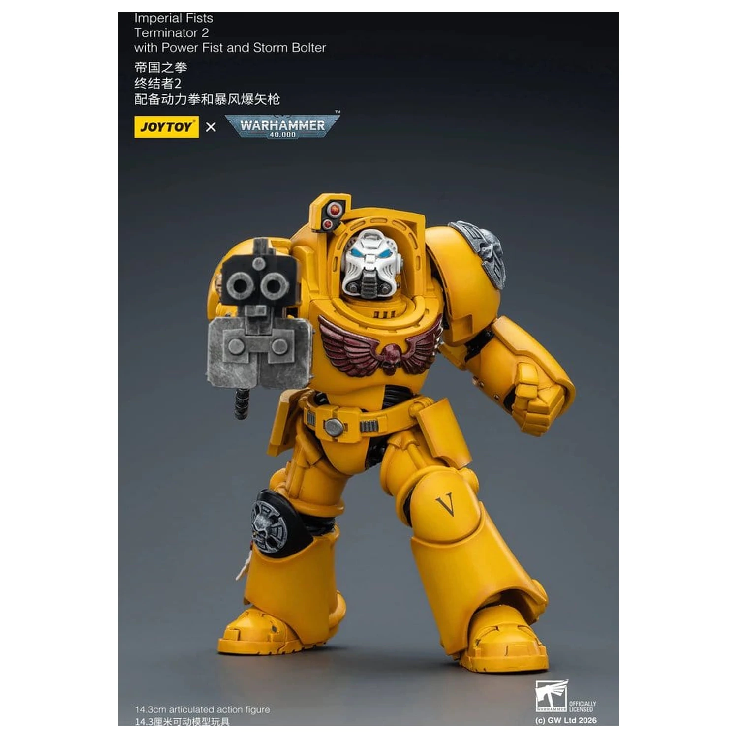 Warhammer 40,000 Action Figura Imperial Fists Terminator 2 s Power Fist i Storm Bolter 14 cm fotografija proizvoda
