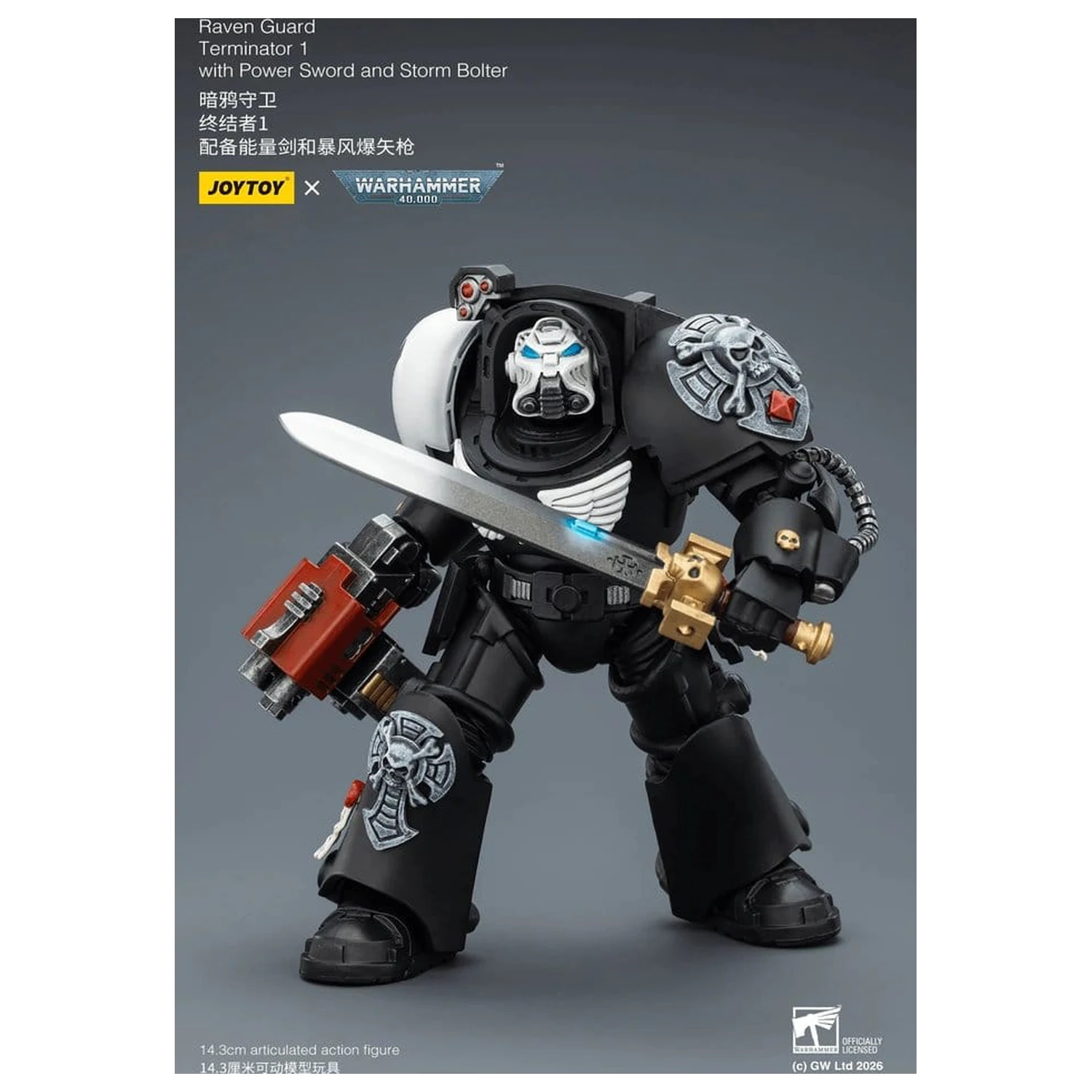 Warhammer 40,000 figurica Raven Guard Terminator 1 s energetskim mačem i Storm Bolterom 14 cm fotografija proizvoda