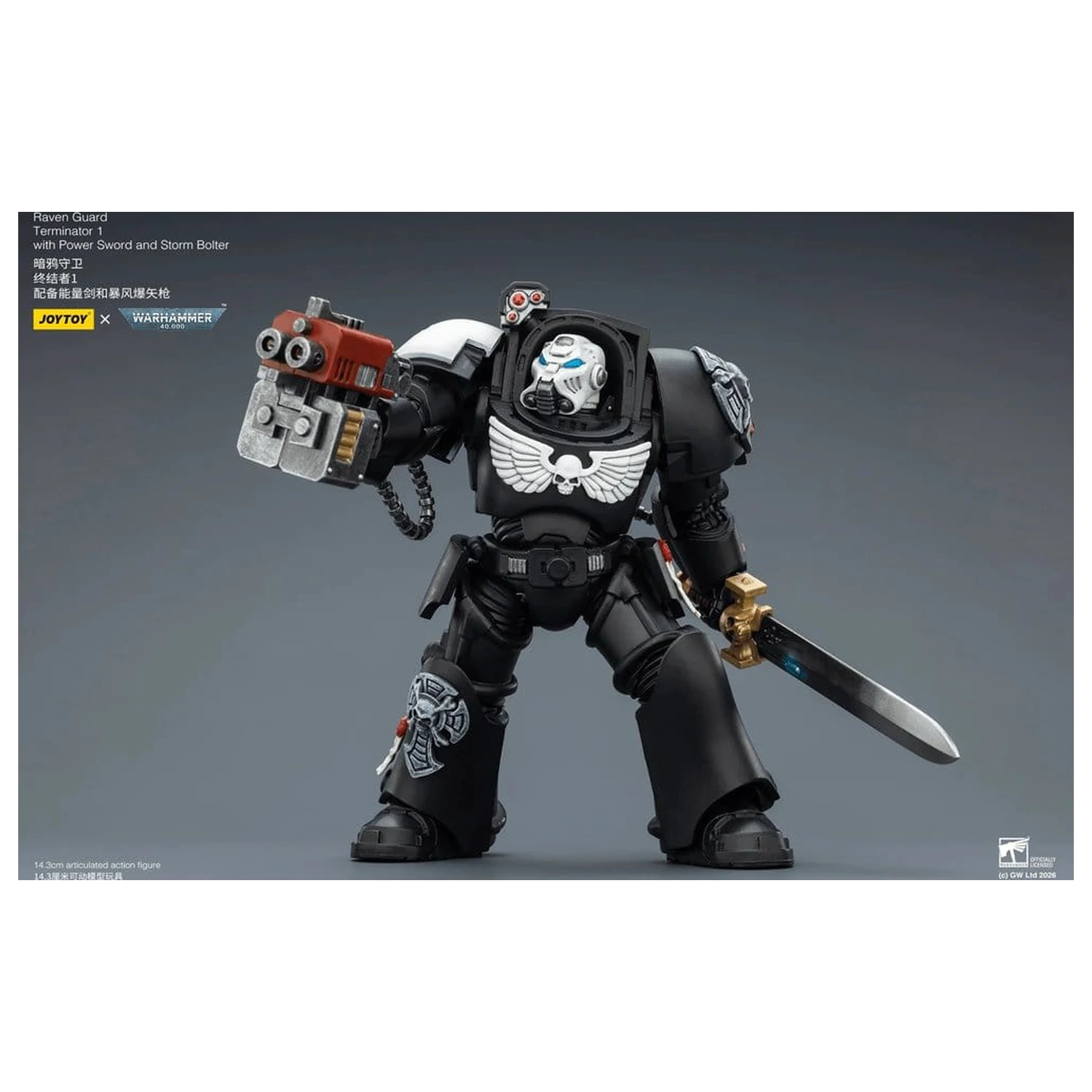 Warhammer 40,000 figurica Raven Guard Terminator 1 s energetskim mačem i Storm Bolterom 14 cm fotografija proizvoda