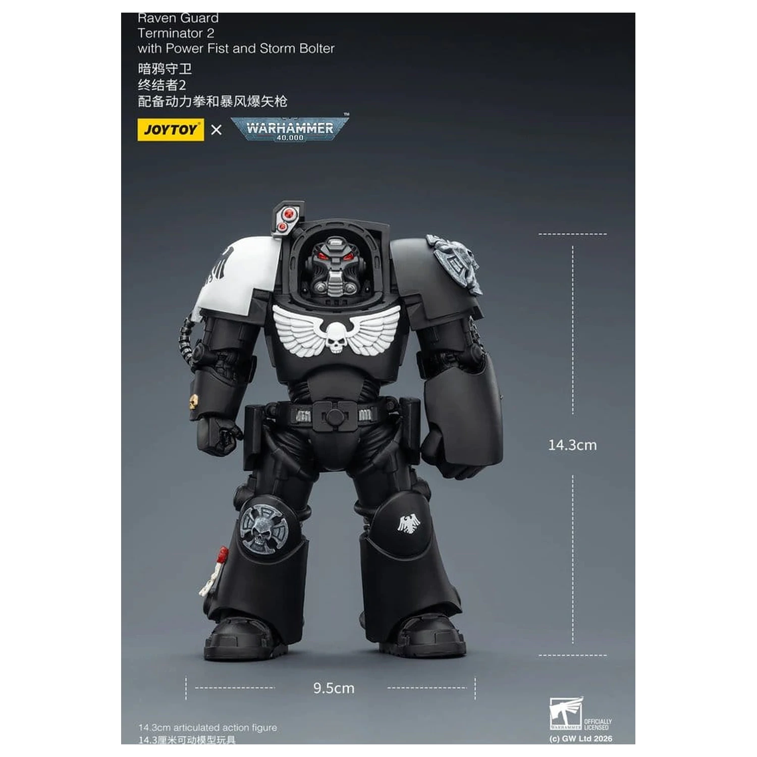 Warhammer 40,000 Akcijska figura Raven Guard Terminator 2 s Energetskom šakom i Jurišnim bolterom 14 cm fotografija proizvoda