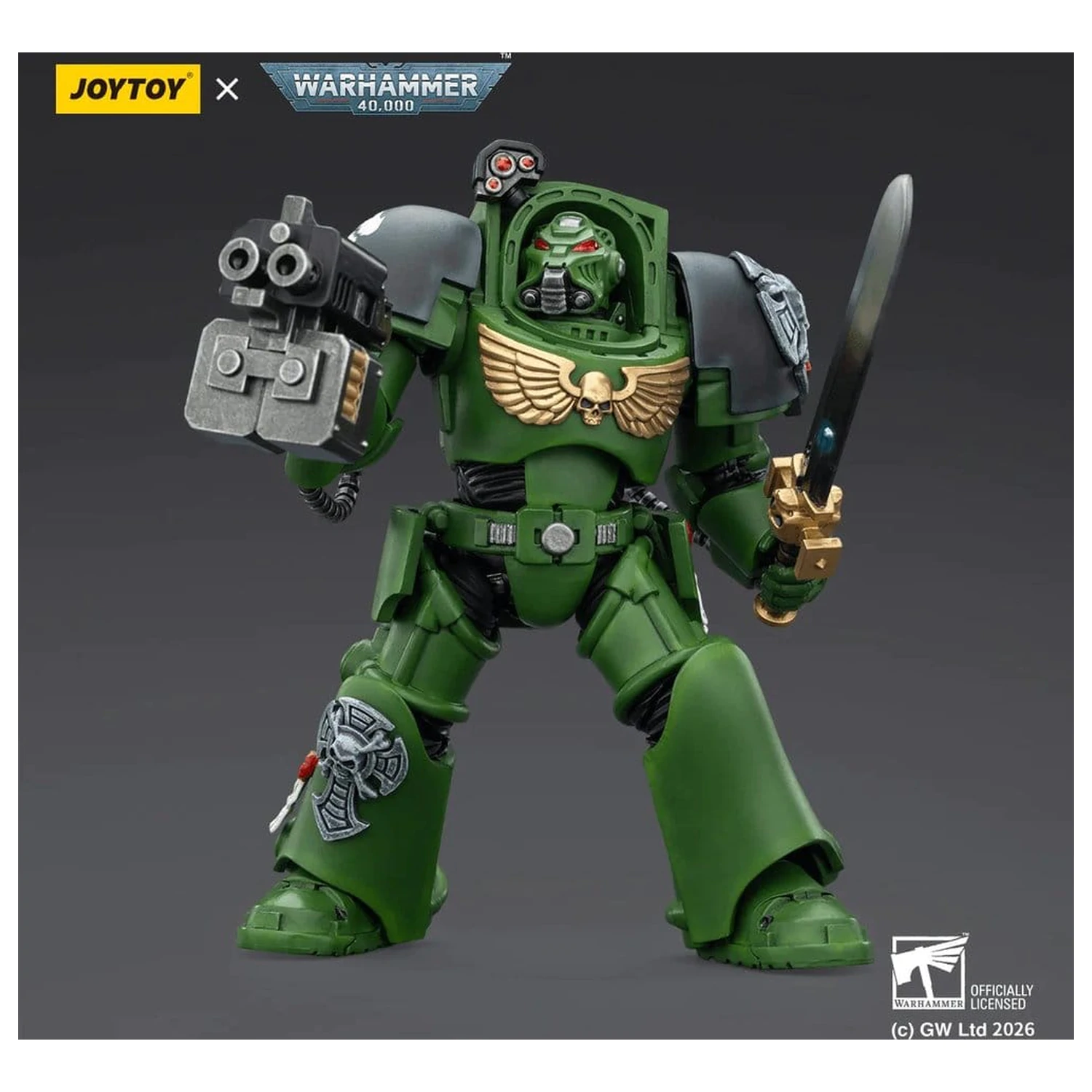 Warhammer 40,000 Action Figure Salamanders Terminator 1 s energetskim mačem i Storm Bolterom 14 cm fotografija proizvoda