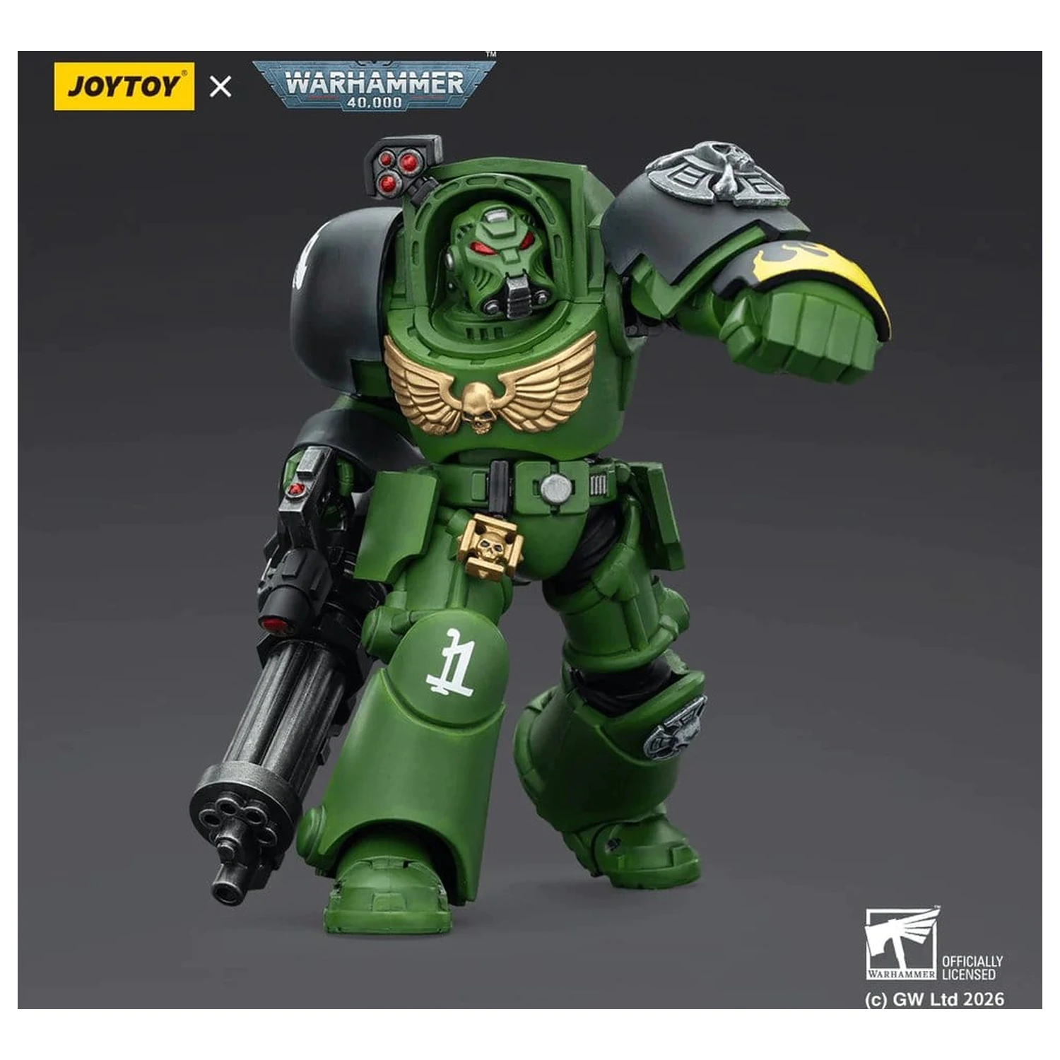 Warhammer 40,000 Akcijska figura Salamanders Terminator 3 s Power Fist i Assault Cannon 14 cm fotografija proizvoda
