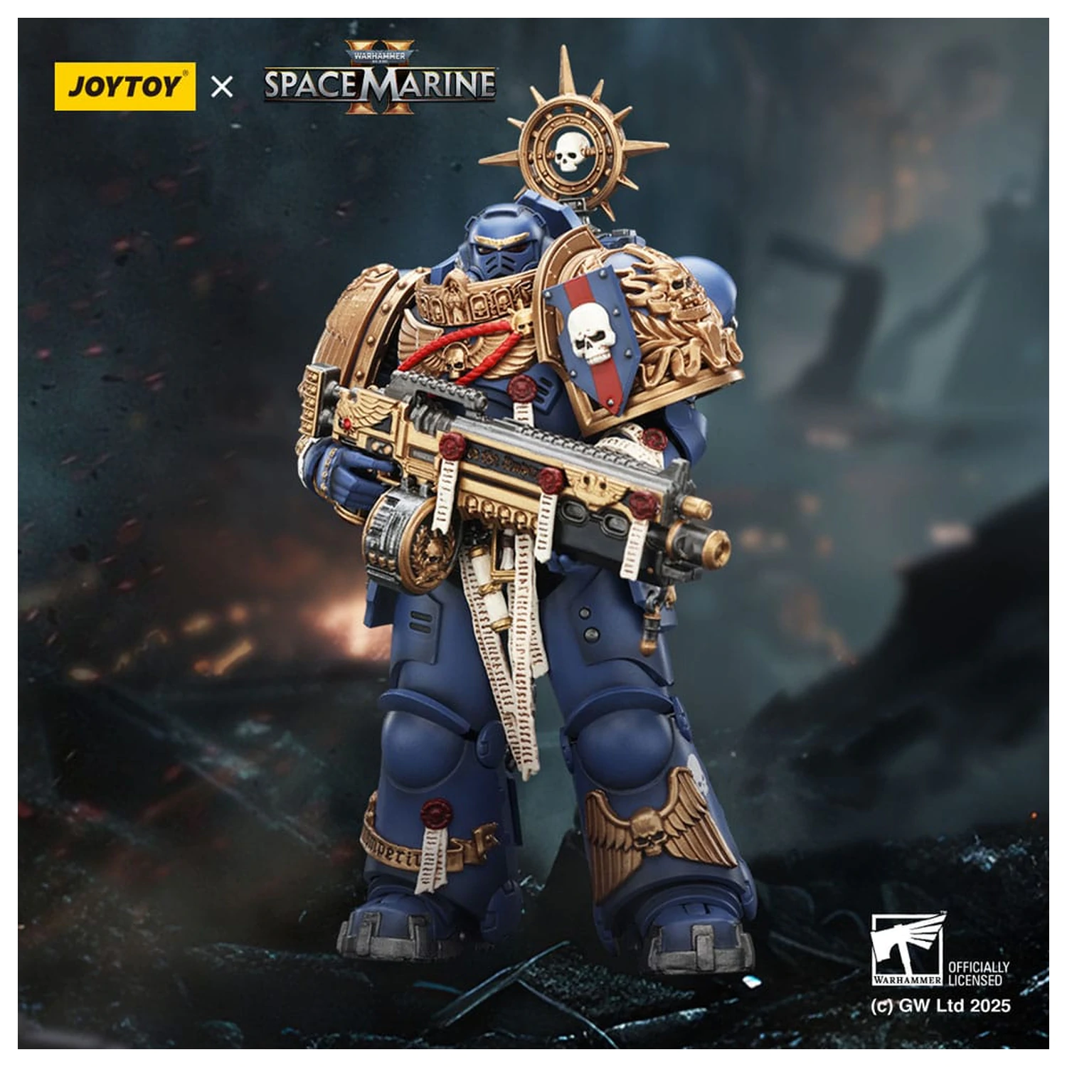 Warhammer 40,000: Space Marine 2 figura Ultramarines Heavy Relic Primus Armor s Heavy Relic Bolt Rifle 13 cm fotografija proizvoda