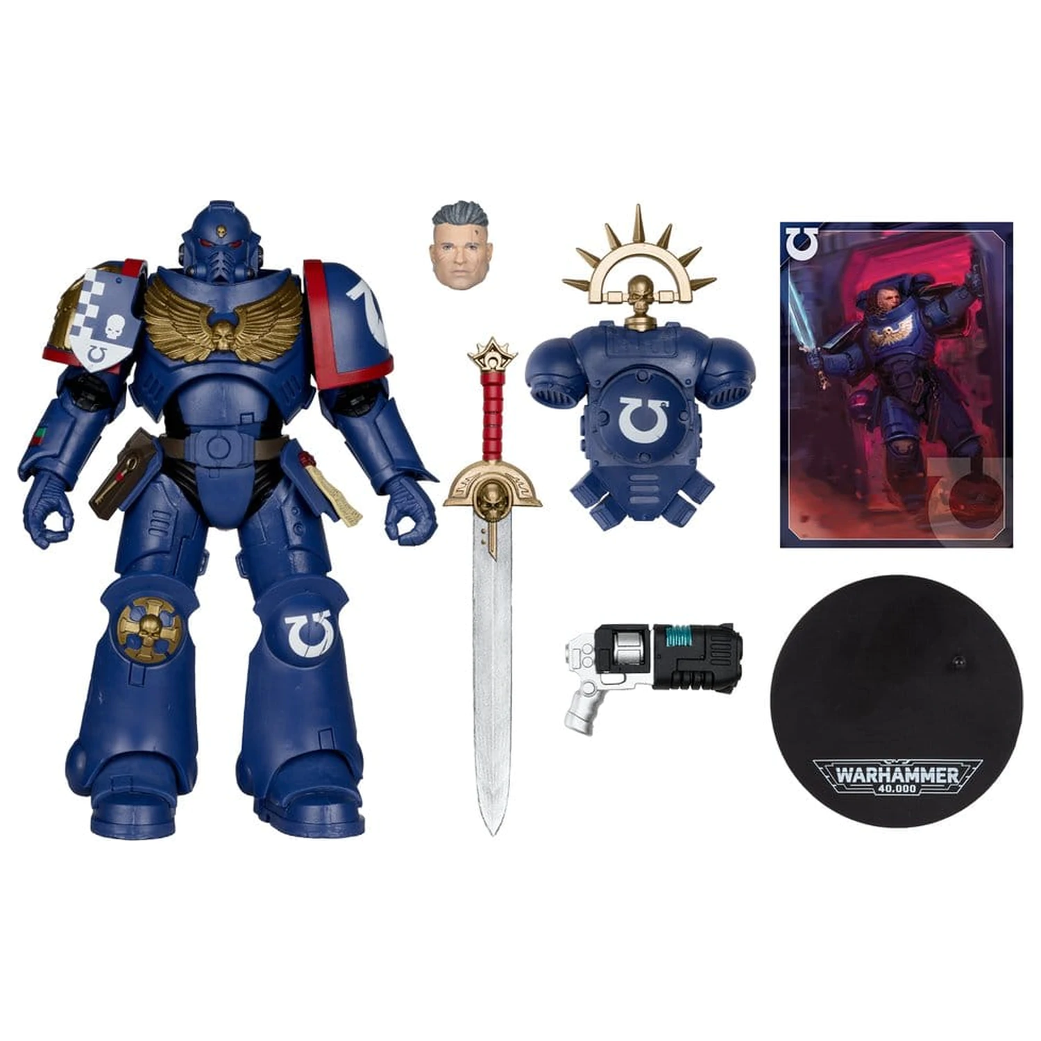 Warhammer 40,000 Total War akcijska figura 3rd Company Lieutenant (Ultramarines) 18 cm fotografija proizvoda