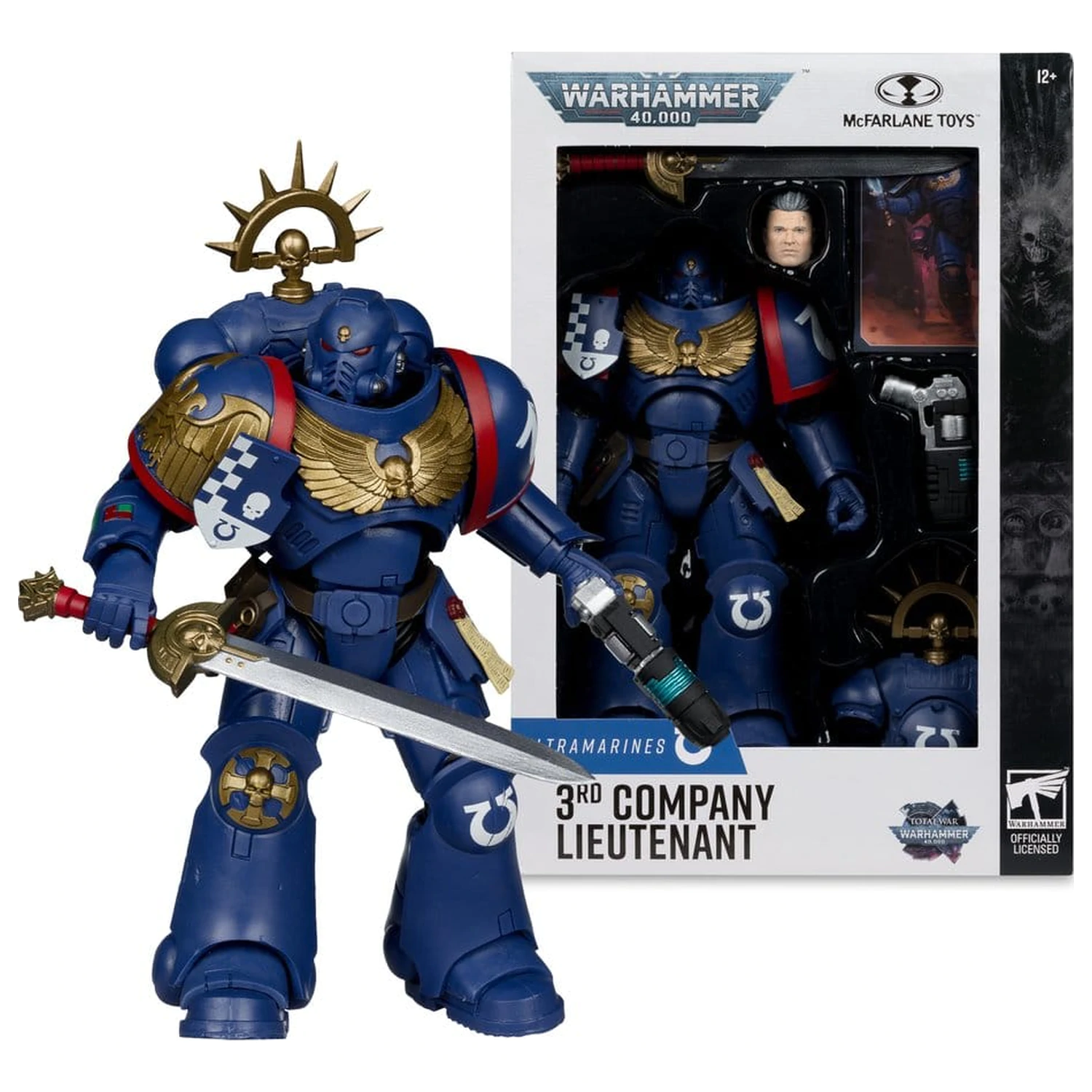 Warhammer 40,000 Total War akcijska figura 3rd Company Lieutenant (Ultramarines) 18 cm fotografija proizvoda