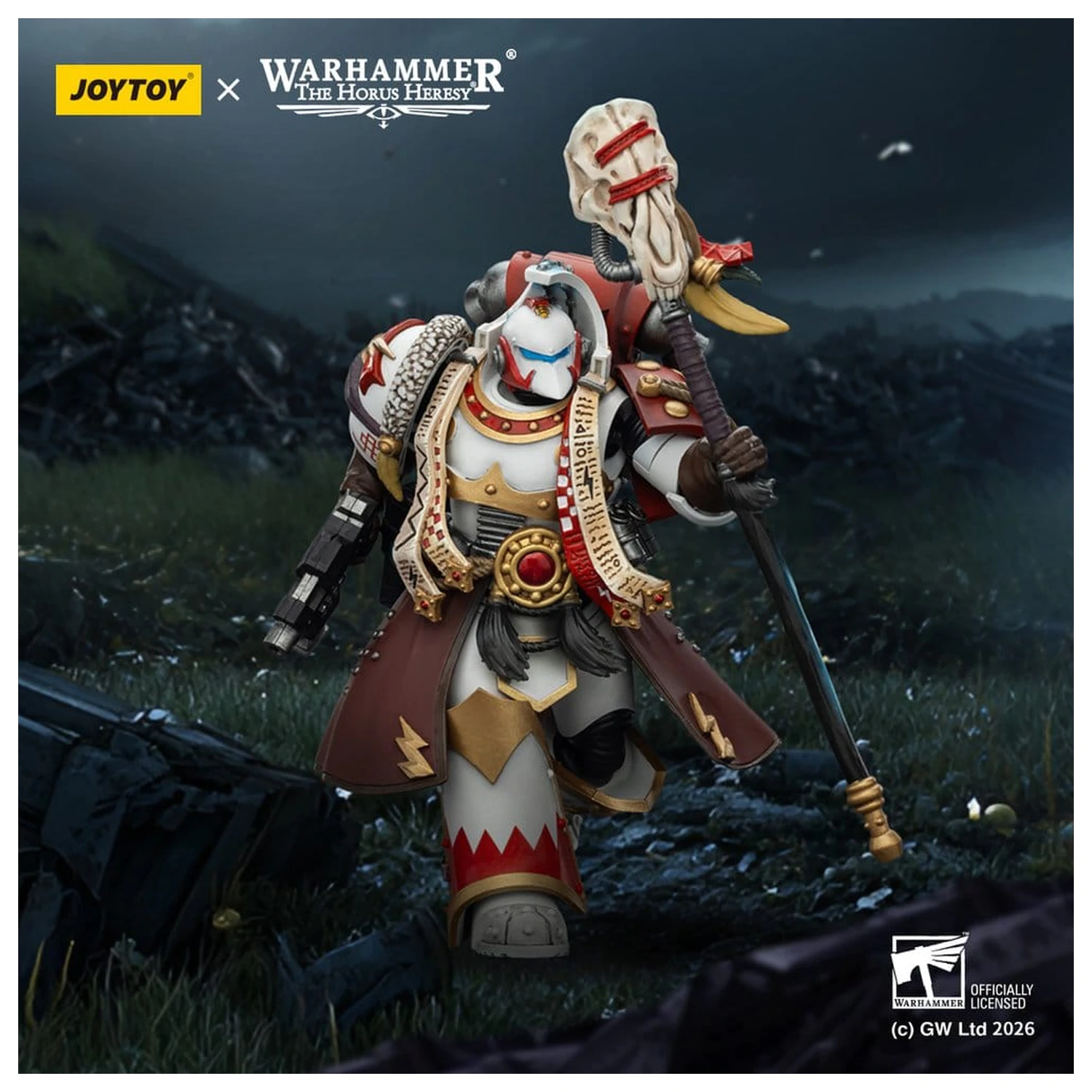 Warhammer 40,000 figurica White Scars Stormseer Consul s Force Staffom i Bolt Pistolom 12 cm fotografija proizvoda