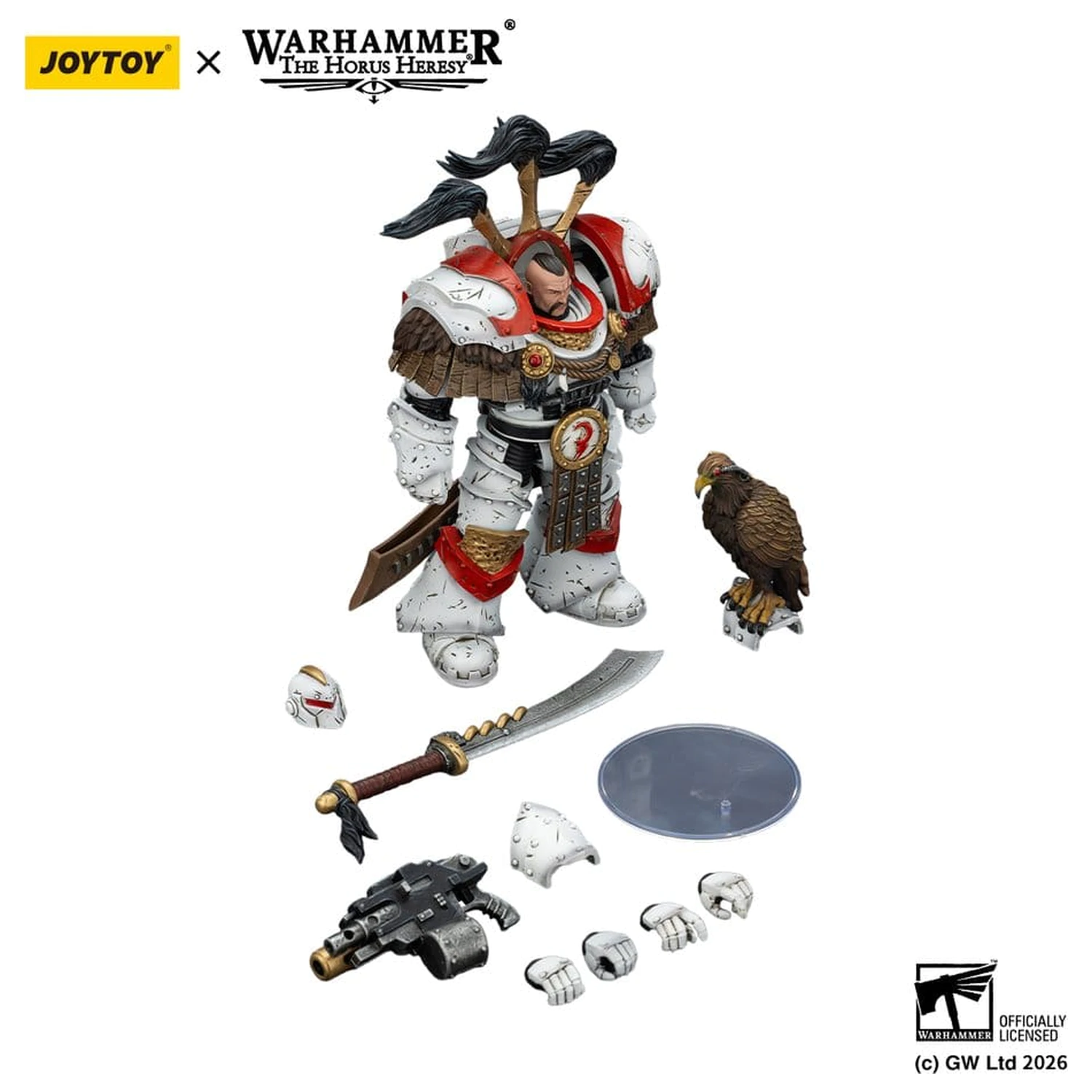 Warhammer 40,000 Akcijska figura White Scars Legion Praetor u Cataphractii Terminator Oklopu s Cyber Hawkom, Chogorian mačem i combi-melta oružjem 14 cm fotografija proizvoda