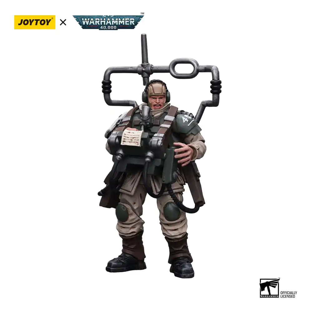 Warhammer 40k akcijska figura 1/18 Astra Militarum Cadian Command Squad Veteran s Master Vox 12 cm fotografija proizvoda