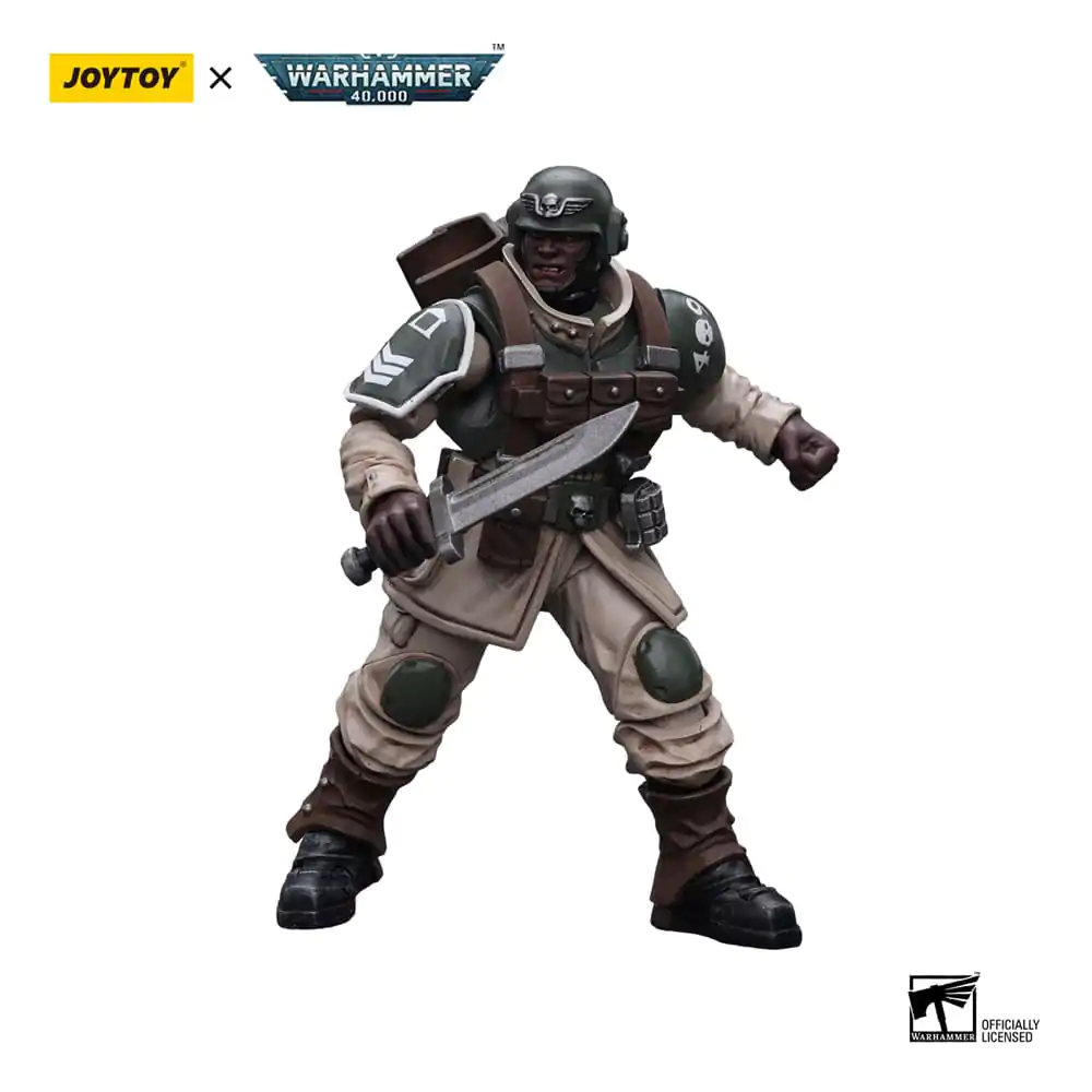 Warhammer 40k akcijska figura 1/18 Astra Militarum Cadian Command Squad Veteran s Regimental Standard 12 cm fotografija proizvoda