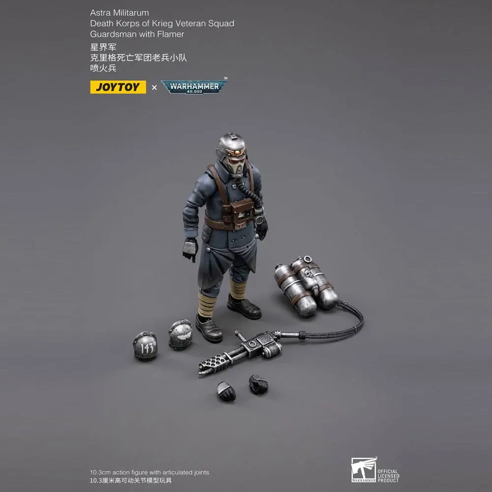 Warhammer 40k akcijska figura 1/18 Death Korps of Krieg Veteran Squad Guardsman s bacačem plamena 10 cm fotografija proizvoda