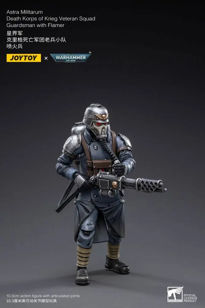 Warhammer 40k akcijska figura 1/18 Death Korps of Krieg Veteran Squad Guardsman s bacačem plamena 10 cm fotografija proizvoda