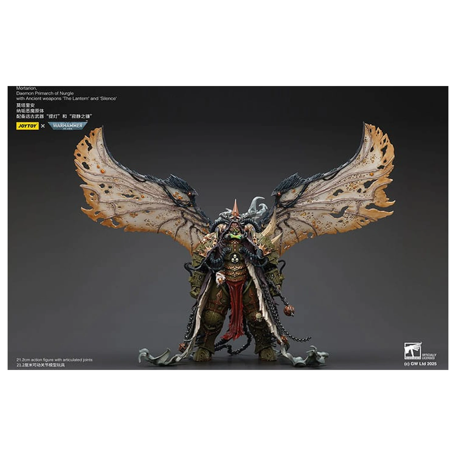 Warhammer 40k akcijska figura 1/18 Mortarion Daemon Primarch of Nurgle s drevnim oružjem The Lantern and Silence 21 cm fotografija proizvoda