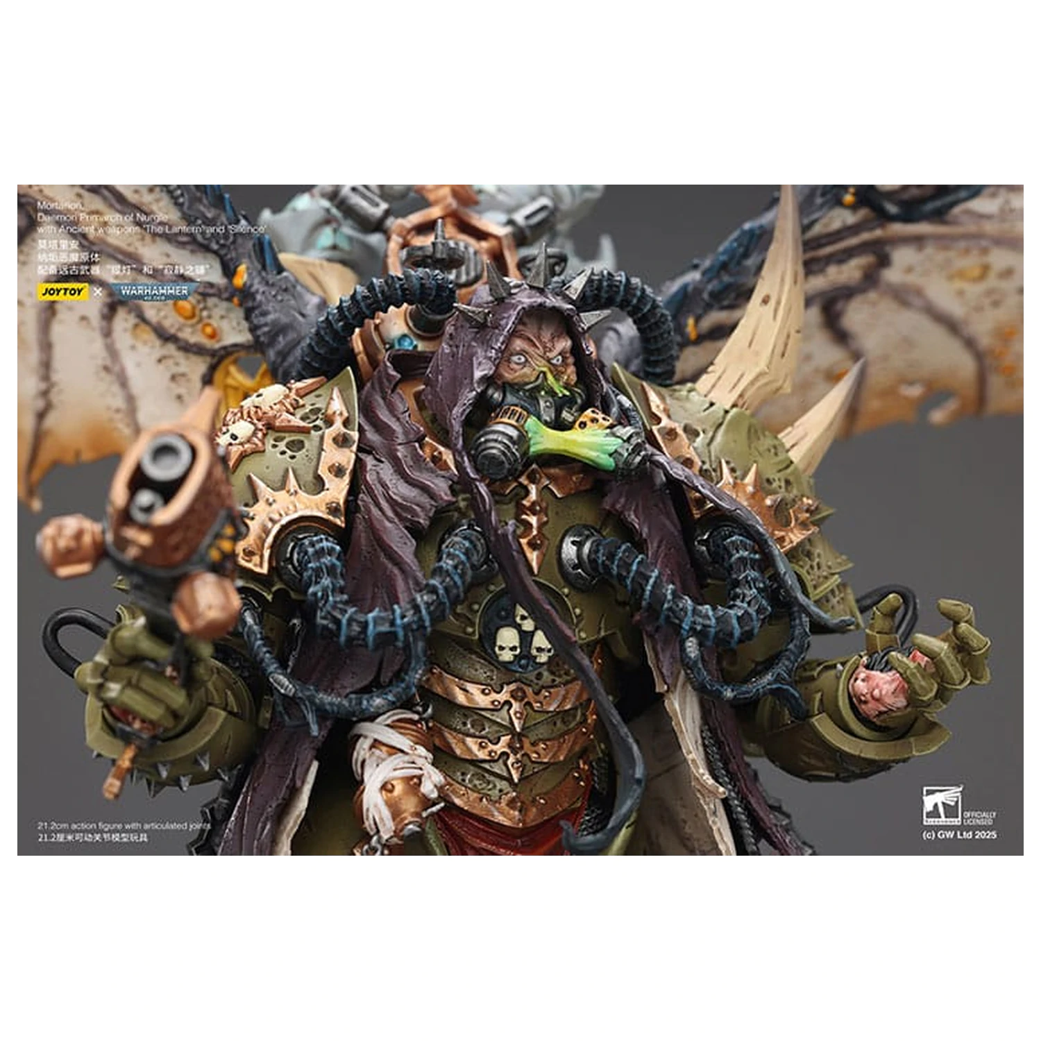 Warhammer 40k akcijska figura 1/18 Mortarion Daemon Primarch of Nurgle s drevnim oružjem The Lantern and Silence 21 cm fotografija proizvoda