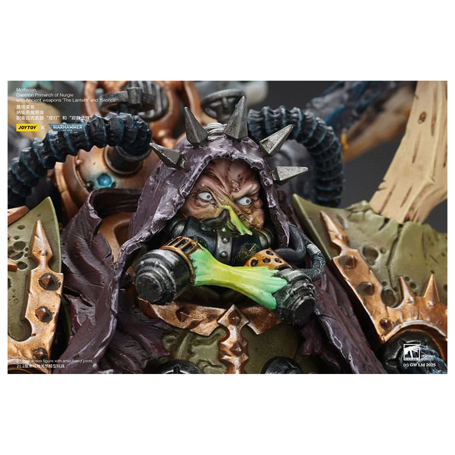 Warhammer 40k akcijska figura 1/18 Mortarion Daemon Primarch of Nurgle s drevnim oružjem The Lantern and Silence 21 cm fotografija proizvoda