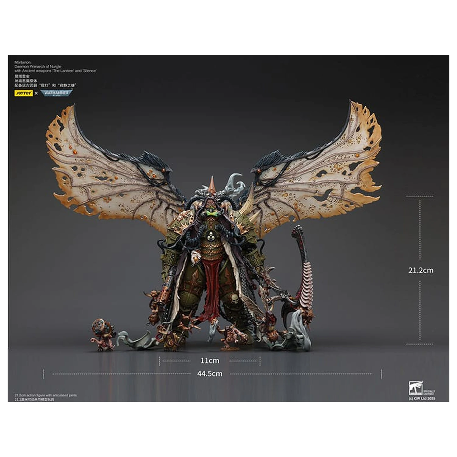 Warhammer 40k akcijska figura 1/18 Mortarion Daemon Primarch of Nurgle s drevnim oružjem The Lantern and Silence 21 cm fotografija proizvoda