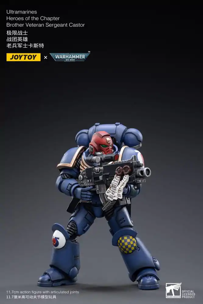Warhammer 40k akcijska figura 1/18 Ultramarines Heroes of the Chapter Brother Veteran Sergeant Castor 12 cm fotografija proizvoda
