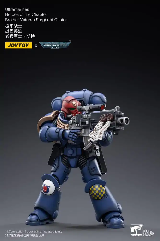Warhammer 40k akcijska figura 1/18 Ultramarines Heroes of the Chapter Brother Veteran Sergeant Castor 12 cm fotografija proizvoda