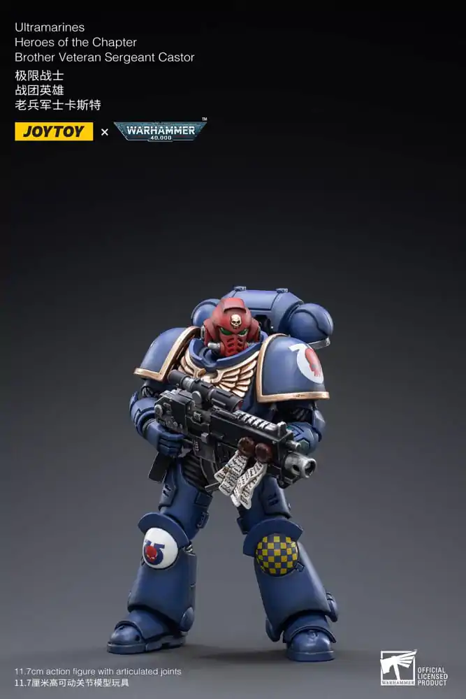 Warhammer 40k akcijska figura 1/18 Ultramarines Heroes of the Chapter Brother Veteran Sergeant Castor 12 cm fotografija proizvoda