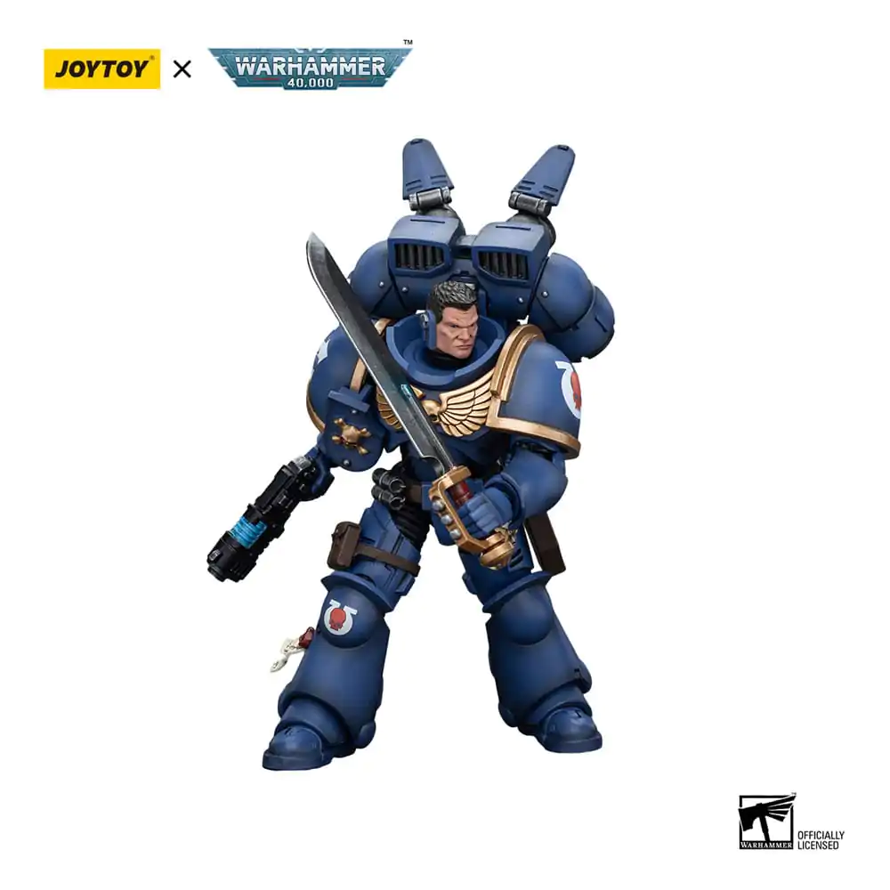 Warhammer 40k akcijska figura 1/18 Ultramarines Jump Pack Intercessors Sergeant s plazma pištoljem i Power Sword 12 cm fotografija proizvoda