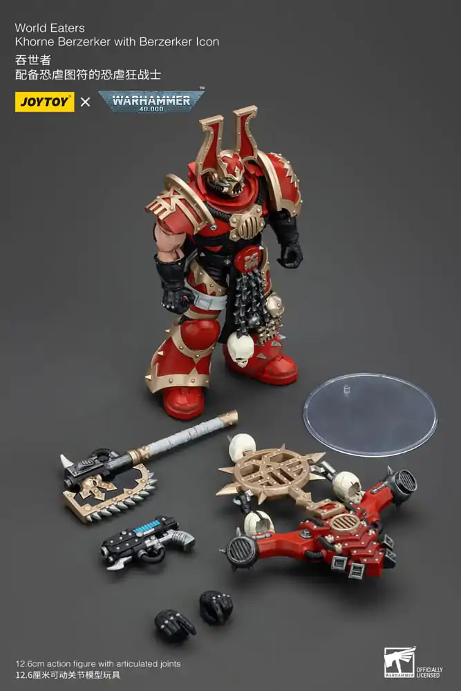 Warhammer 40k akcijska figura 1/18 World Eaters Khorne Berzerker s Berzerker lconom 13 cm fotografija proizvoda