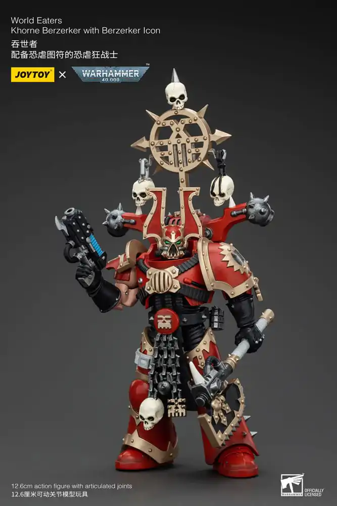 Warhammer 40k akcijska figura 1/18 World Eaters Khorne Berzerker s Berzerker lconom 13 cm fotografija proizvoda