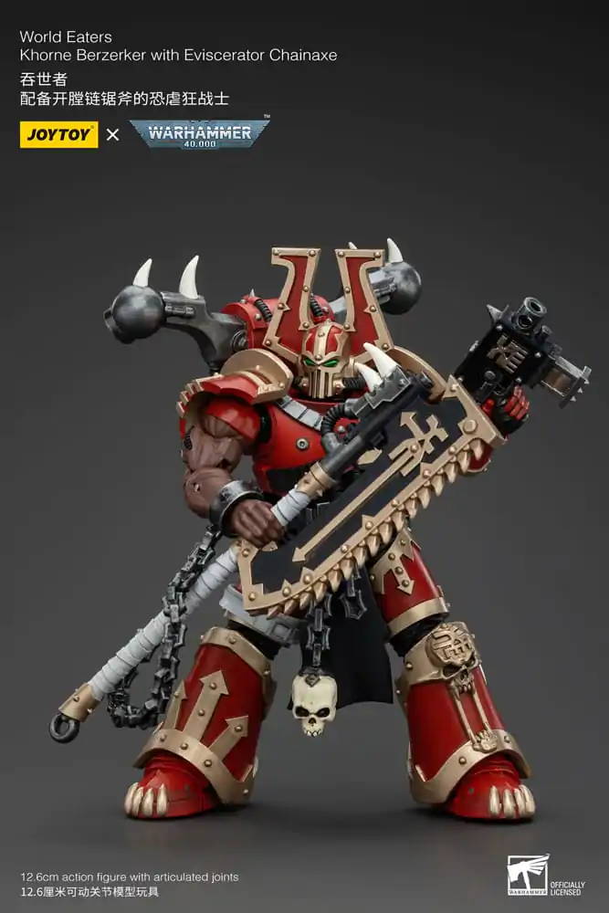 Warhammer 40k akcijska figura 1/18 World Eaters Khorne Berzerker s Eviscerator Chainaxe 13 cm fotografija proizvoda