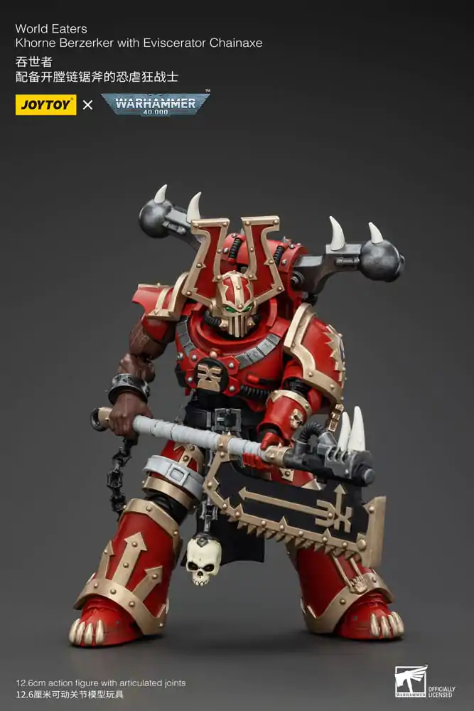 Warhammer 40k akcijska figura 1/18 World Eaters Khorne Berzerker s Eviscerator Chainaxe 13 cm fotografija proizvoda