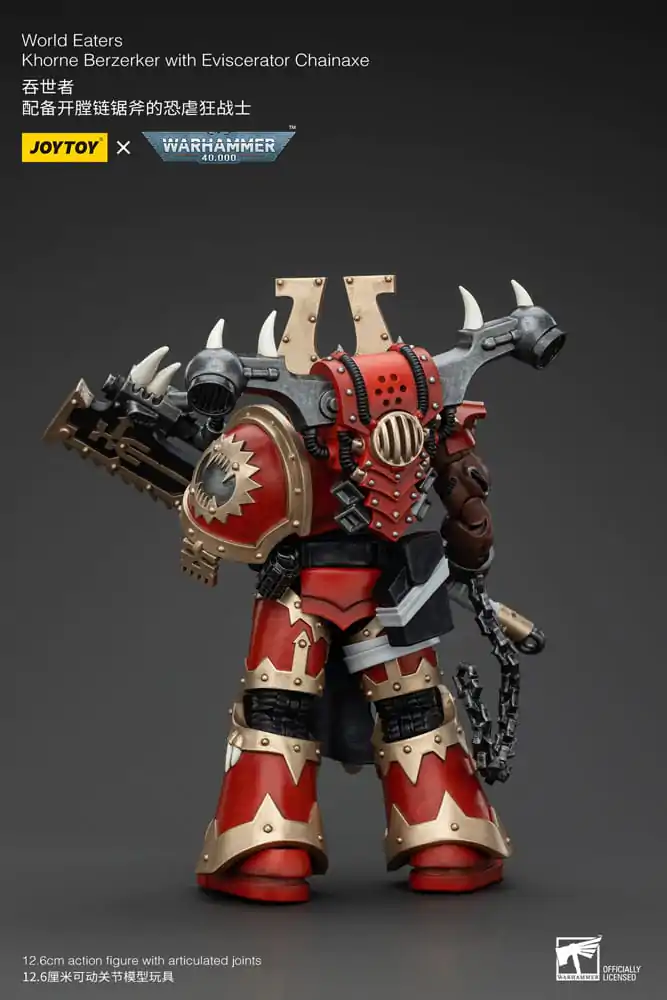 Warhammer 40k akcijska figura 1/18 World Eaters Khorne Berzerker s Eviscerator Chainaxe 13 cm fotografija proizvoda