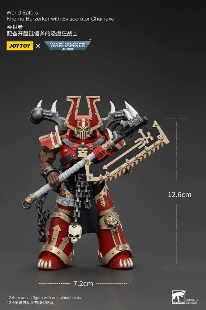 Warhammer 40k akcijska figura 1/18 World Eaters Khorne Berzerker s Eviscerator Chainaxe 13 cm fotografija proizvoda