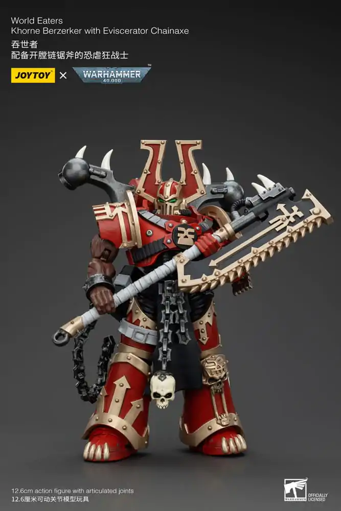 Warhammer 40k akcijska figura 1/18 World Eaters Khorne Berzerker s Eviscerator Chainaxe 13 cm fotografija proizvoda