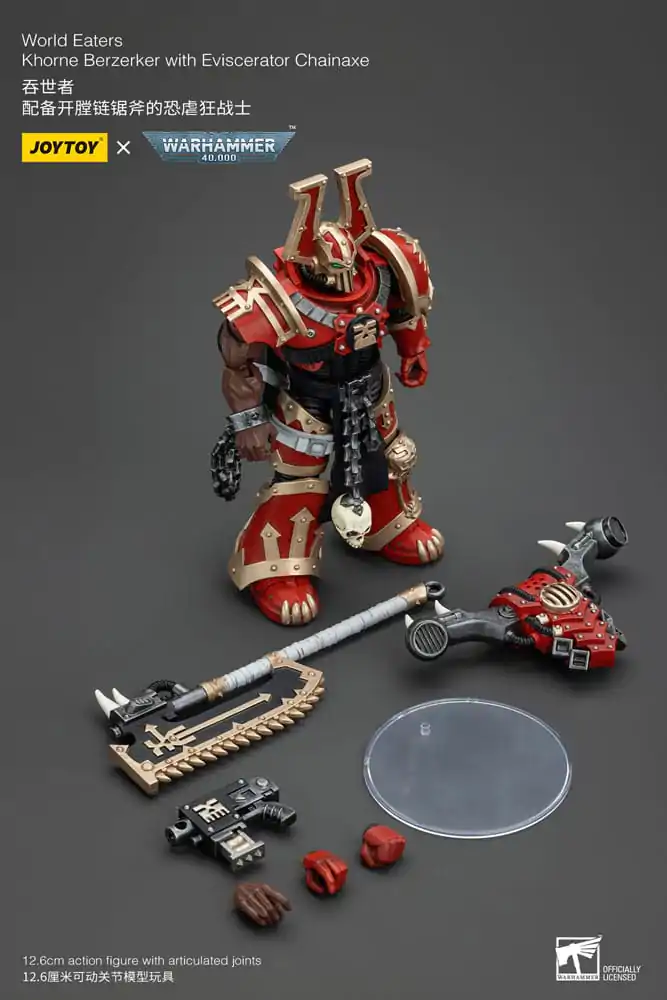 Warhammer 40k akcijska figura 1/18 World Eaters Khorne Berzerker s Eviscerator Chainaxe 13 cm fotografija proizvoda