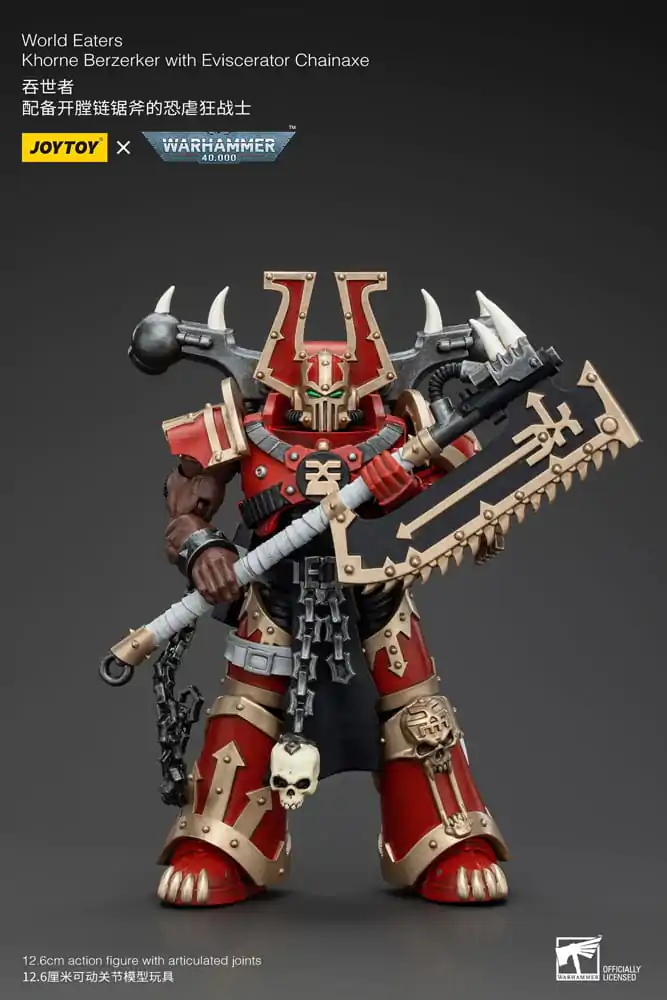 Warhammer 40k akcijska figura 1/18 World Eaters Khorne Berzerker s Eviscerator Chainaxe 13 cm fotografija proizvoda