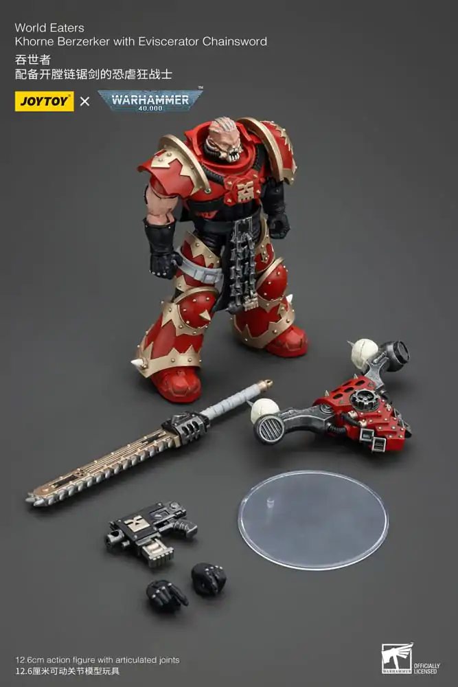 Warhammer 40k akcijska figura 1/18 World Eaters Khorne Berzerker s Eviscerator Chainsword 13 cm fotografija proizvoda