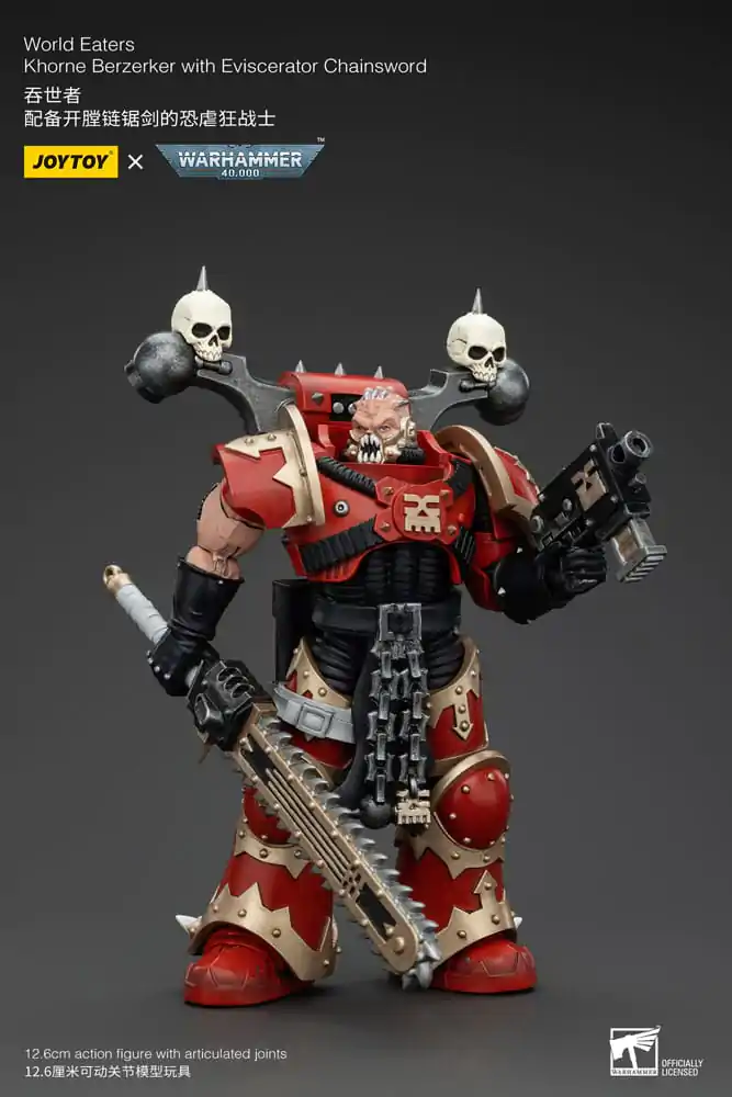 Warhammer 40k akcijska figura 1/18 World Eaters Khorne Berzerker s Eviscerator Chainsword 13 cm fotografija proizvoda