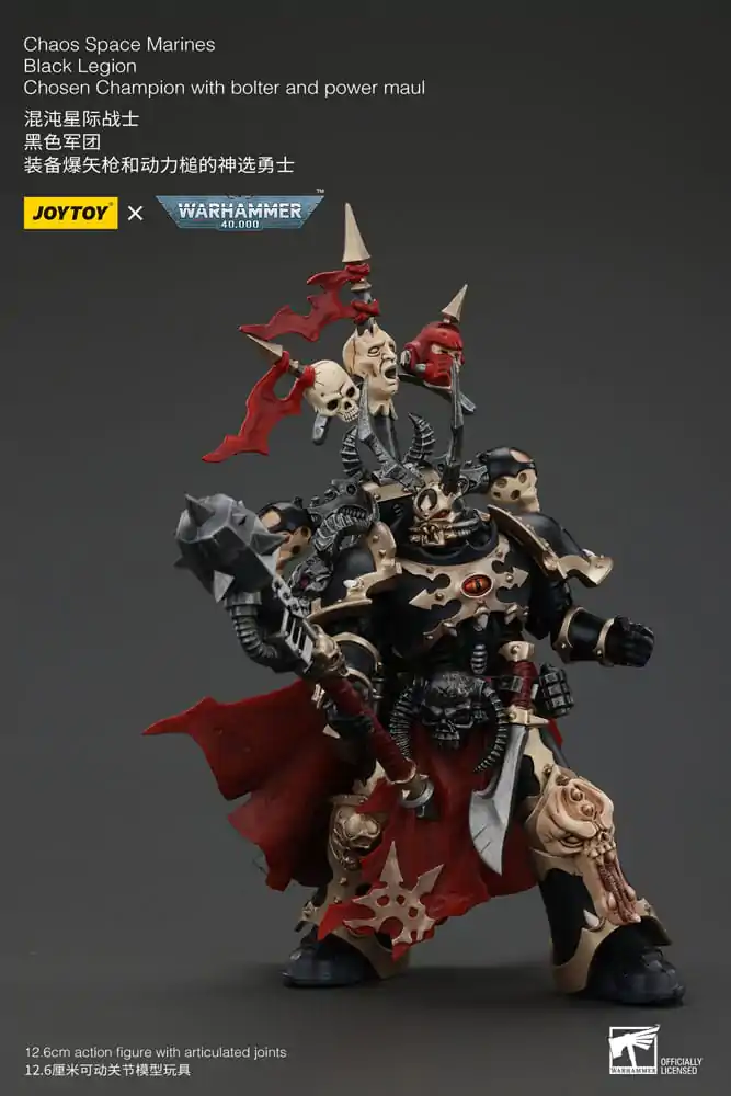 Warhammer 40k akcijska figura Chaos Space Marines Black Legion Chosen Champion s bolterom i power maulom 20 cm fotografija proizvoda