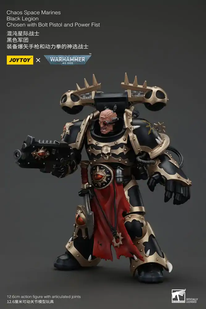 Warhammer 40k akcijska figura Chaos Space Marines Black Legion Chosen s Bolt pištoljem i Power šakom 20 cm fotografija proizvoda