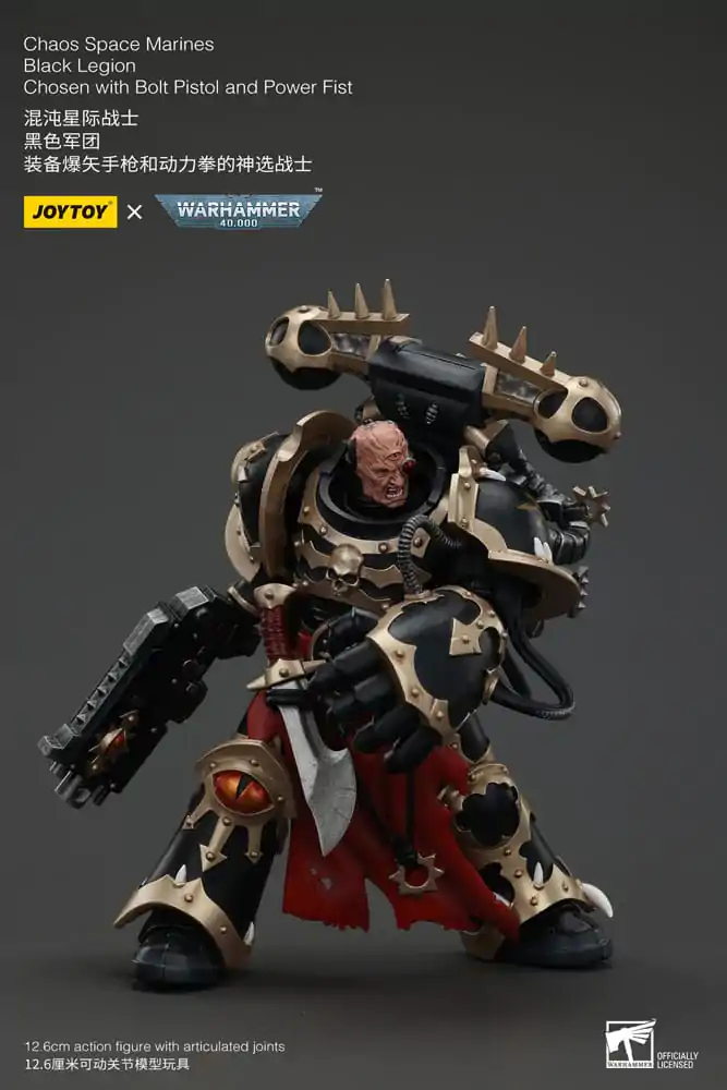 Warhammer 40k akcijska figura Chaos Space Marines Black Legion Chosen s Bolt pištoljem i Power šakom 20 cm fotografija proizvoda