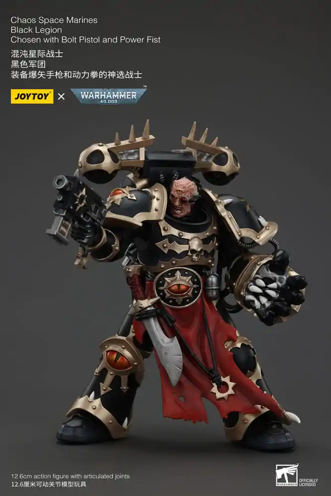 Warhammer 40k akcijska figura Chaos Space Marines Black Legion Chosen s Bolt pištoljem i Power šakom 20 cm fotografija proizvoda