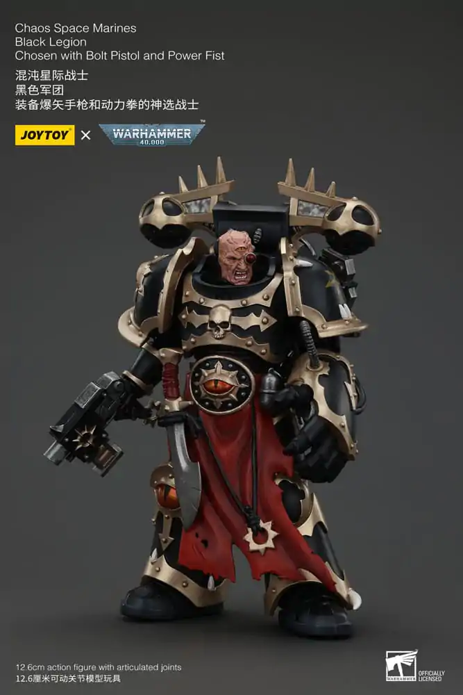 Warhammer 40k akcijska figura Chaos Space Marines Black Legion Chosen s Bolt pištoljem i Power šakom 20 cm fotografija proizvoda