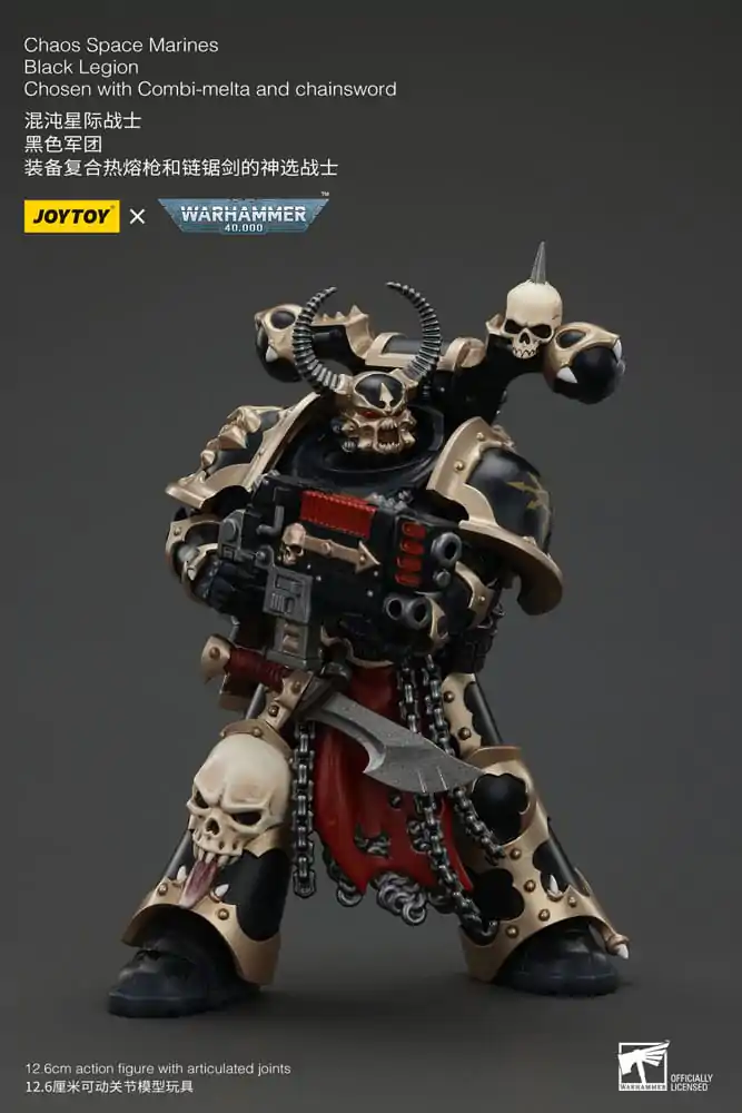 Warhammer 40k akcijska figura Chaos Space Marines Black Legion Chosen s Combi-melta i lančanim mačem 20 cm fotografija proizvoda