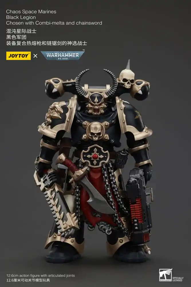 Warhammer 40k akcijska figura Chaos Space Marines Black Legion Chosen s Combi-melta i lančanim mačem 20 cm fotografija proizvoda