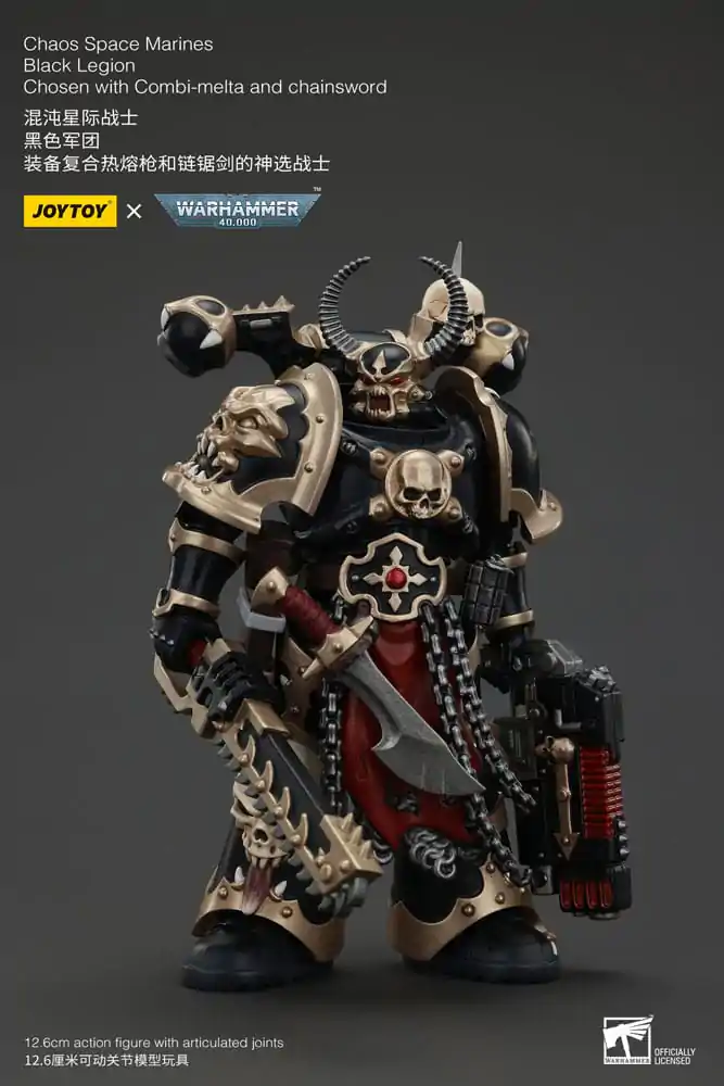 Warhammer 40k akcijska figura Chaos Space Marines Black Legion Chosen s Combi-melta i lančanim mačem 20 cm fotografija proizvoda