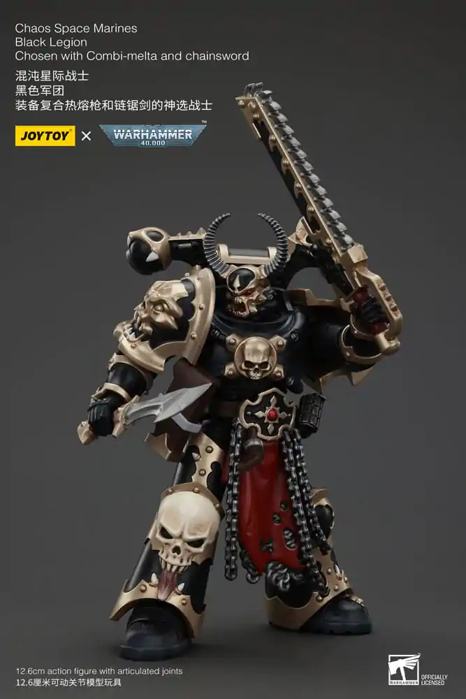 Warhammer 40k akcijska figura Chaos Space Marines Black Legion Chosen s Combi-melta i lančanim mačem 20 cm fotografija proizvoda