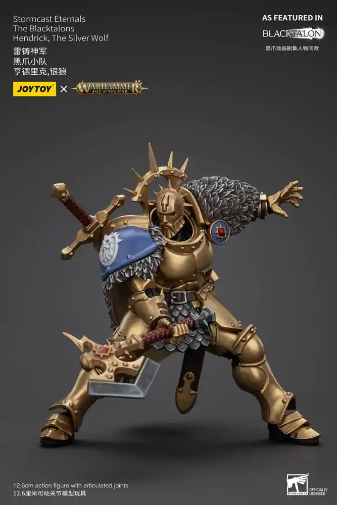 Warhammer Age of Sigmar akcijska figura Stormcast Eternals The Blacktalons Hendrick The Silver Wolf 20 cm fotografija proizvoda