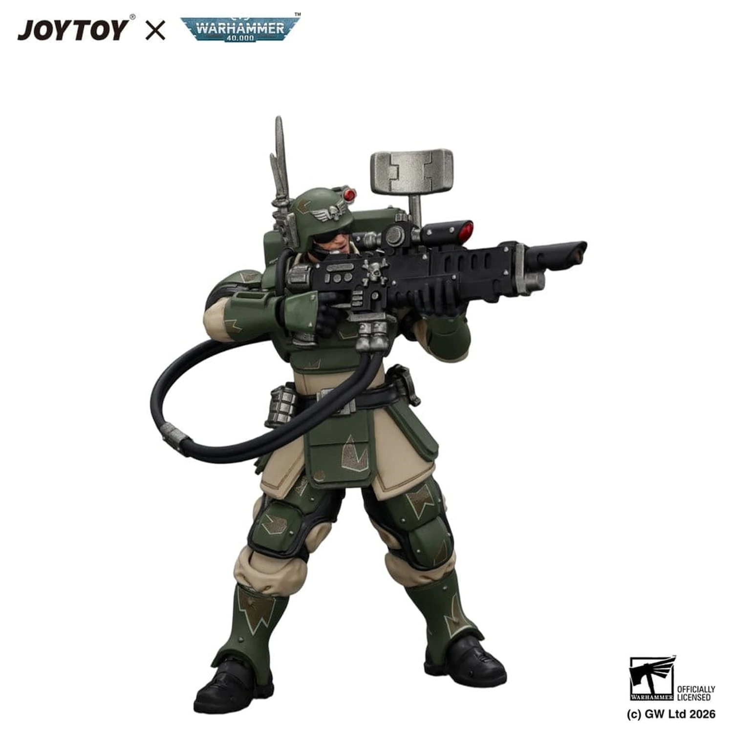 Warhammer figura Astra Militarum Kasrkin 3 s Hot-shot Lasgun puškom i Vox-casterom fotografija proizvoda
