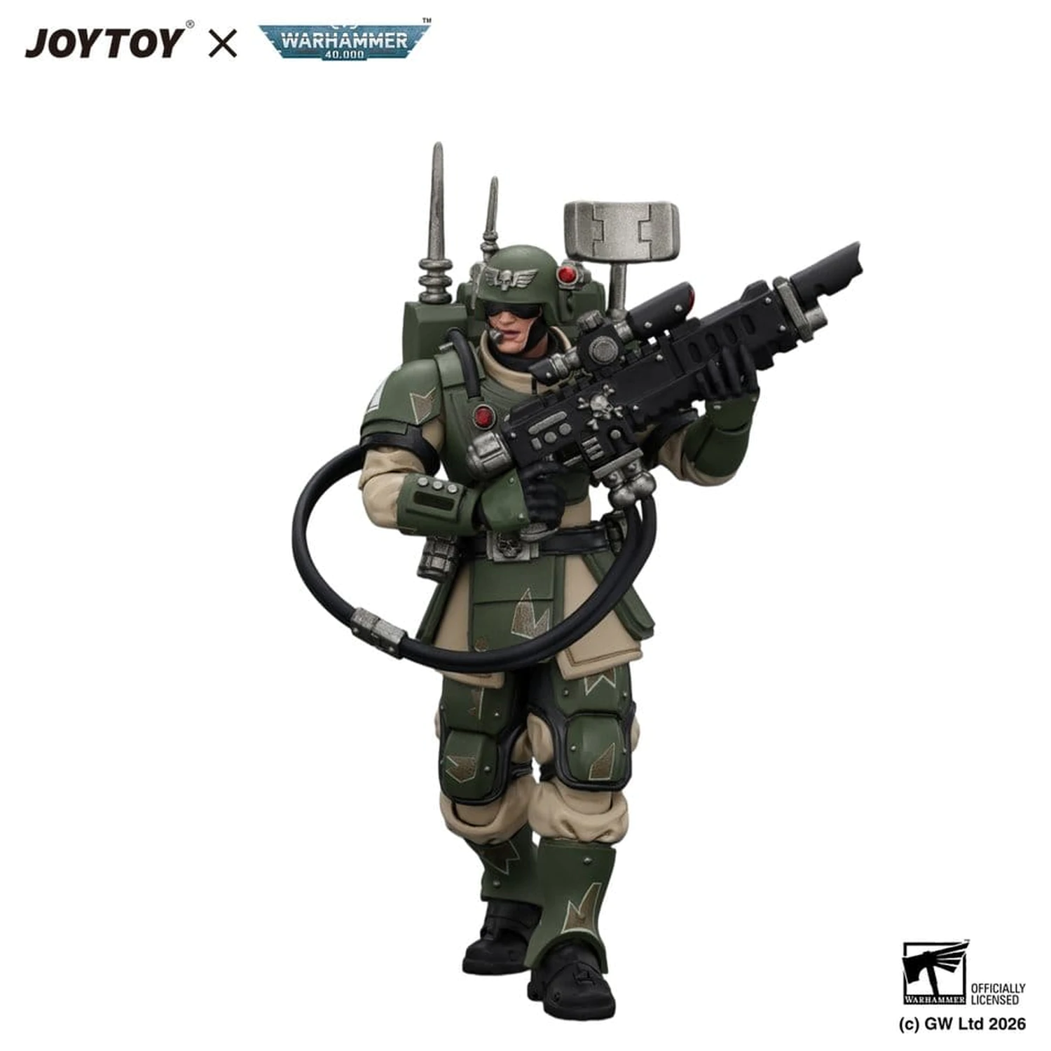 Warhammer figura Astra Militarum Kasrkin 3 s Hot-shot Lasgun puškom i Vox-casterom fotografija proizvoda