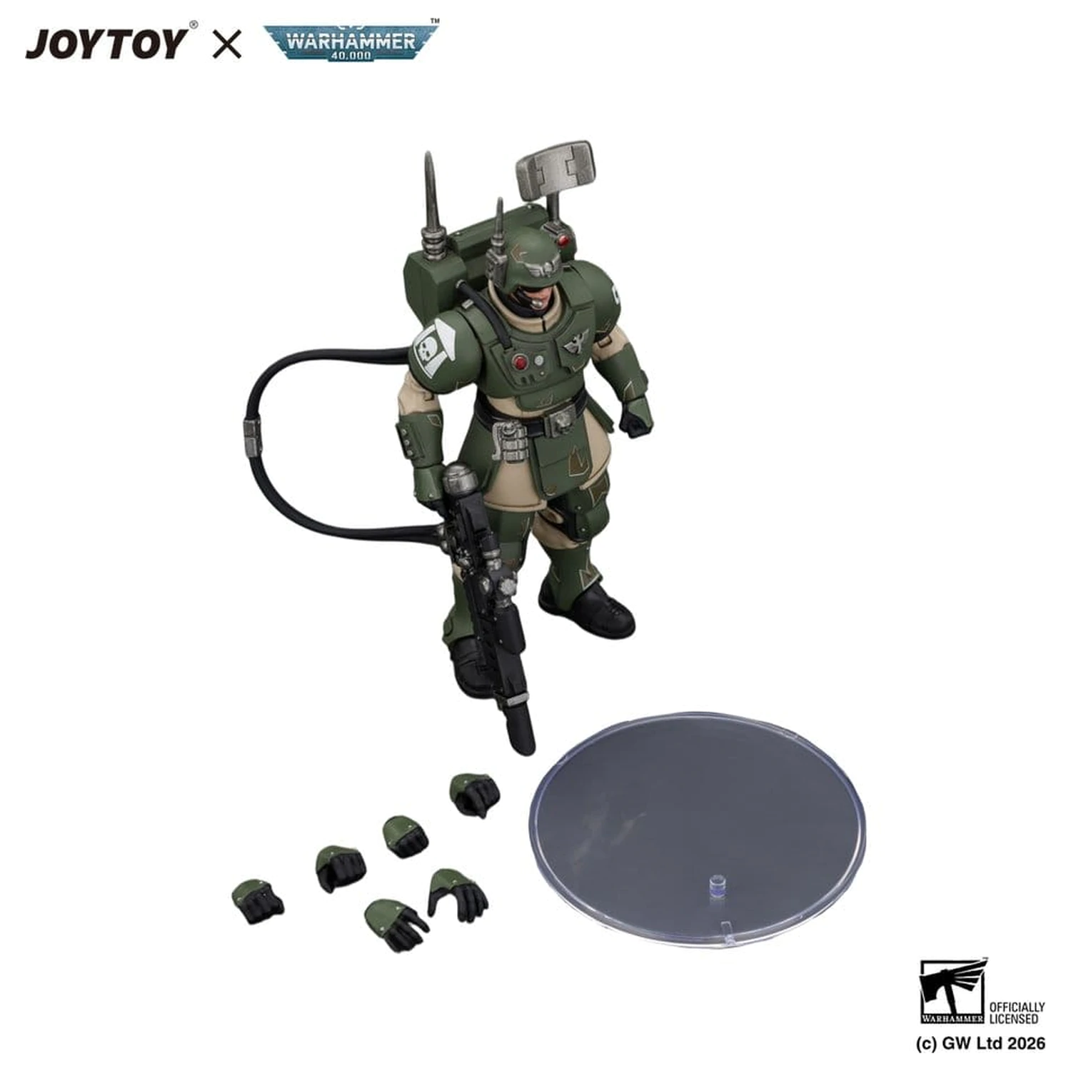 Warhammer figura Astra Militarum Kasrkin 3 s Hot-shot Lasgun puškom i Vox-casterom fotografija proizvoda