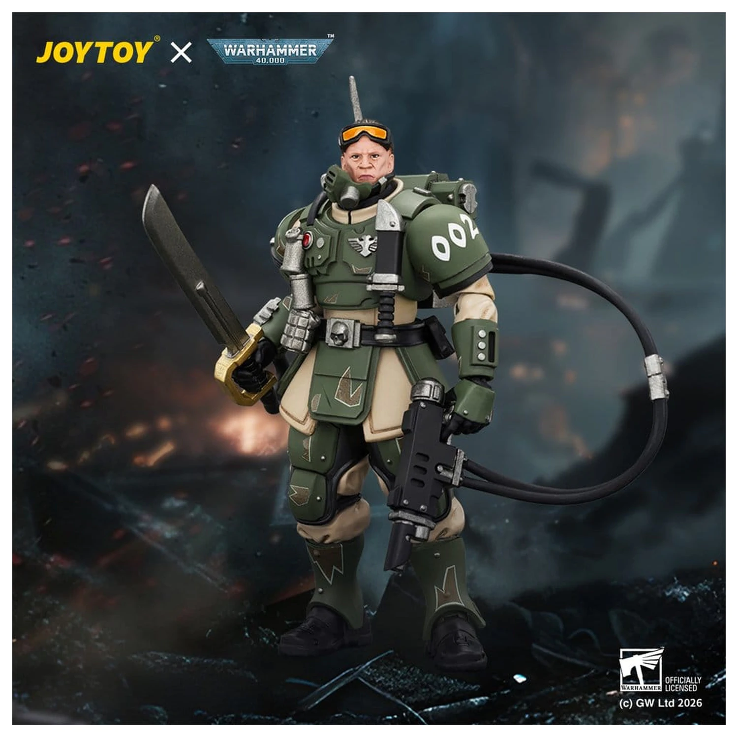 Warhammer Akcijska figura Astra Militarum Kasrkin 7 s Hot-shot Laspistol i Power Sword fotografija proizvoda